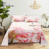 Pisoshare Bedroom Sheet Set Gorgeous Flowers Digital Printing Bedding Pillow Case Fashion Exquisite