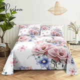 Pisoshare Bedroom Sheet Set Gorgeous Flowers Digital Printing Bedding Pillow Case Fashion Exquisite