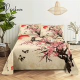 Pisoshare Bedroom Sheet Set Gorgeous Flowers Digital Printing Bedding Pillow Case Fashion Exquisite