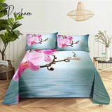 Pisoshare Bedroom Sheet Set Gorgeous Flowers Digital Printing Bedding Pillow Case Fashion Exquisite