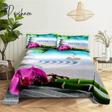 Pisoshare Bedroom Sheet Set Gorgeous Flowers Digital Printing Bedding Pillow Case Fashion Exquisite