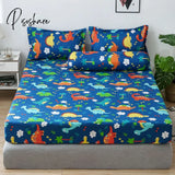 Pisoshare Bedsheet Four Angle Elastic Single Queen King-Size Bed Sheet Printed Bedcover Mattress