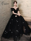 Pisoshare - Black Evening Dress High-End Banquet Skirt Light Luxury Suit Student Ceremony New Host