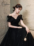 Pisoshare - Black Evening Dress High-End Banquet Skirt Light Luxury Suit Student Ceremony New Host