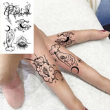 Pisoshare Black Feather Neck Temporary Tattoos For Women Adult Dream Catcher Wings Realistic Fake