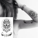 Pisoshare Black Feather Neck Temporary Tattoos For Women Adult Dream Catcher Wings Realistic Fake