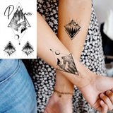 Pisoshare Black Feather Neck Temporary Tattoos For Women Adult Dream Catcher Wings Realistic Fake