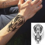 Pisoshare Black Feather Neck Temporary Tattoos For Women Adult Dream Catcher Wings Realistic Fake