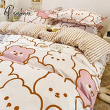 Pisoshare Boys Girls Bedding Set Adult Children Bed Linen Duvet Quilt Cover + 2Pc Pillowcase Flat