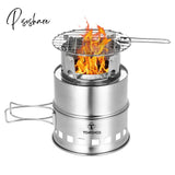 Pisoshare Camping Wood Stove Windproof Wood Burning Stove Portable Outdoor Folding Stove for Backpacking Survival Cooking Picnic