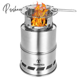 Pisoshare Camping Wood Stove Windproof Burning Portable Outdoor Folding For Backpacking Survival