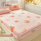 Pisoshare Cartoon Coral Fleece Bed Sheets Winter Flannel Bedspread For Girls Kids Couple Double