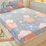 Pisoshare Cartoon Coral Fleece Bed Sheets Winter Flannel Bedspread For Girls Kids Couple Double