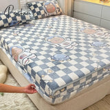 Pisoshare Cartoon Coral Fleece Bed Sheets Winter Flannel Bedspread For Girls Kids Couple Double