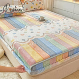 Pisoshare Cartoon Coral Fleece Bed Sheets Winter Flannel Bedspread For Girls Kids Couple Double