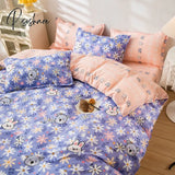 Pisoshare Cartoon Pink Cute Pig Bedding Set Twin Full Queen Size Chessboard Quilt Covers Kawaii