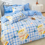 Pisoshare Cartoon Pink Cute Pig Bedding Set Twin Full Queen Size Chessboard Quilt Covers Kawaii