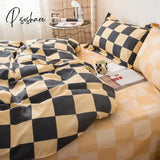 Pisoshare Cartoon Pink Cute Pig Bedding Set Twin Full Queen Size Chessboard Quilt Covers Kawaii