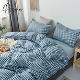 Pisoshare Checkerboard Bedding Set Hot Sale Single Queen Size Flat Sheet Quilt Duvet Cover