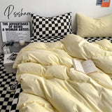 Pisoshare Checkerboard Bedding Sets Solid Color Fashion Single Double Queen Size Duvet Cover Flat