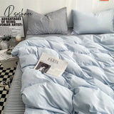 Pisoshare Checkerboard Bedding Sets Solid Color Fashion Single Double Queen Size Duvet Cover Flat