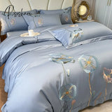 Pisoshare Chinese Style Bedding Set Luxury Egyptian Cotton Embroidery Double Duvet Cover Pure Bed