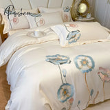 Pisoshare Chinese Style Bedding Set Luxury Egyptian Cotton Embroidery Double Duvet Cover Pure Bed