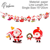 Pisoshare Christmas Banner Garland Merry Decoration For Home Navidad Noel Ornaments Xmas Decor New