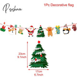 Pisoshare Christmas Banner Garland Merry Decoration For Home Navidad Noel Ornaments Xmas Decor New