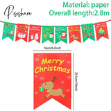 Pisoshare Christmas Banner Garland Merry Decoration For Home Navidad Noel Ornaments Xmas Decor New