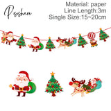 Pisoshare Christmas Banner Garland Merry Decoration For Home Navidad Noel Ornaments Xmas Decor New