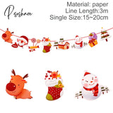 Pisoshare Christmas Banner Garland Merry Decoration For Home Navidad Noel Ornaments Xmas Decor New