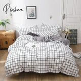 Pisoshare Classic Black White Grid Bedding Set Fashion Single Double Bed Linens Cover Quilt