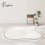 Pisoshare Cloud Shaped Bedside Carpet Soft Plush Bedroom Rugs Non Slip Floor Mat For Living Room