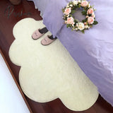 Pisoshare Cloud Shaped Bedside Carpet Soft Plush Bedroom Rugs Non Slip Floor Mat For Living Room