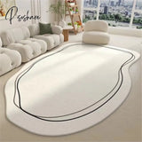 Pisoshare Cloud Shaped Bedside Carpet Soft Plush Bedroom Rugs Non Slip Floor Mat For Living Room