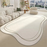 Pisoshare Cloud Shaped Bedside Carpet Soft Plush Bedroom Rugs Non Slip Floor Mat For Living Room