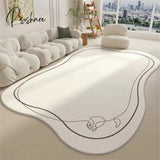 Pisoshare Cloud Shaped Bedside Carpet Soft Plush Bedroom Rugs Non Slip Floor Mat For Living Room