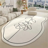 Pisoshare Cloud Shaped Bedside Carpet Soft Plush Bedroom Rugs Non Slip Floor Mat For Living Room