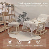 Pisoshare Cloud Shaped Bedside Carpet Soft Plush Bedroom Rugs Non Slip Floor Mat For Living Room