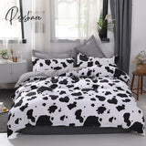 Pisoshare Cow Spot Home Textile Bedding Set Reactive Printing Ab Side Duvet Cover Plaid Bed Sheet