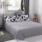 Pisoshare Cow Spot Home Textile Bedding Set Reactive Printing Ab Side Duvet Cover Plaid Bed Sheet