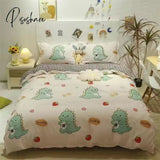 Pisoshare Cow Spot Home Textile Bedding Set Reactive Printing Ab Side Duvet Cover Plaid Bed Sheet