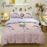 Pisoshare Cow Spot Home Textile Bedding Set Reactive Printing Ab Side Duvet Cover Plaid Bed Sheet