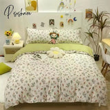 Pisoshare Cow Spot Home Textile Bedding Set Reactive Printing Ab Side Duvet Cover Plaid Bed Sheet