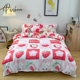 Pisoshare Cow Spot Home Textile Bedding Set Reactive Printing Ab Side Duvet Cover Plaid Bed Sheet