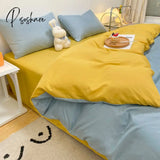 Pisoshare Cream Style Pink Yellow Bedding Set Twin Full Queen King Size Bed Linen Girls Adults