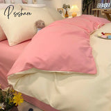 Pisoshare Cream Style Pink Yellow Bedding Set Twin Full Queen King Size Bed Linen Girls Adults