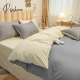 Pisoshare Cream Style Pink Yellow Bedding Set Twin Full Queen King Size Bed Linen Girls Adults