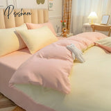 Pisoshare Cream Style Pink Yellow Bedding Set Twin Full Queen King Size Bed Linen Girls Adults